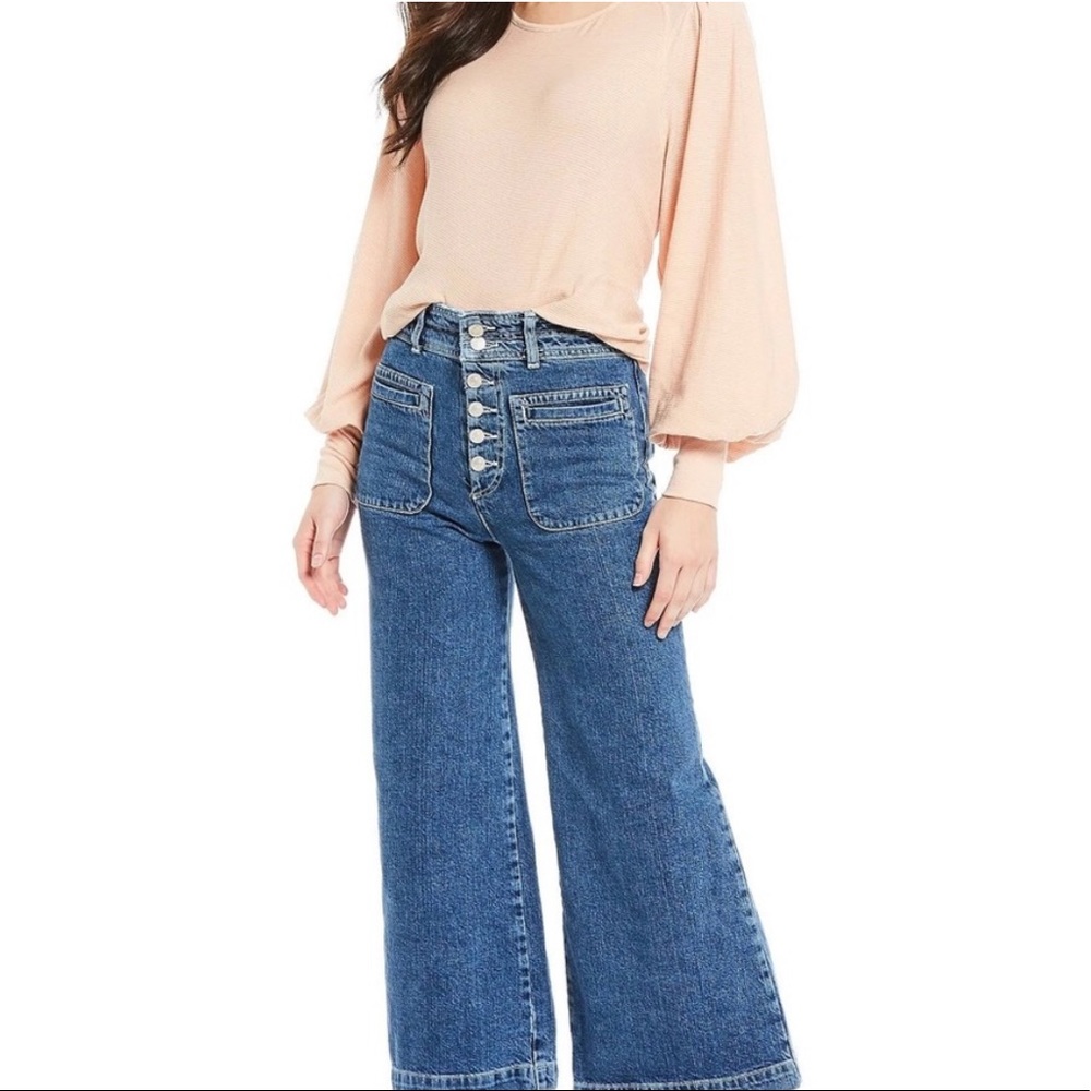 Free People Billie Puff Sleeve Top Blush XS